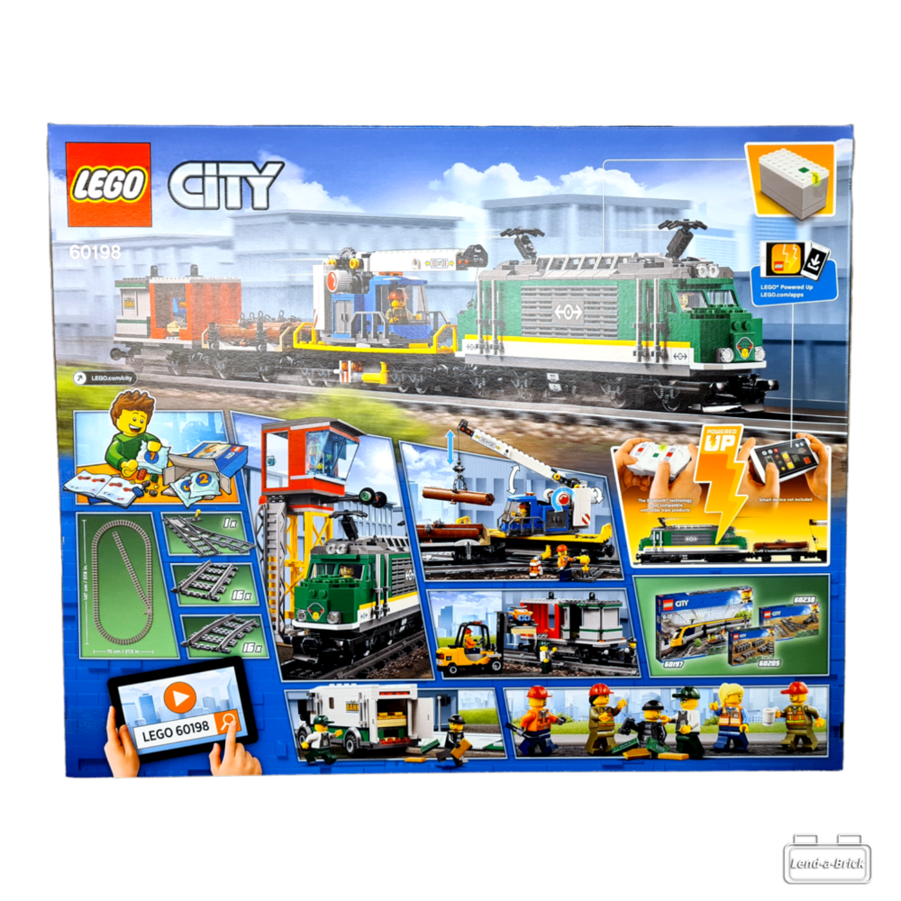 LEGO 60198 City Le Train de Marchandises Télécommandé, Jouet pour